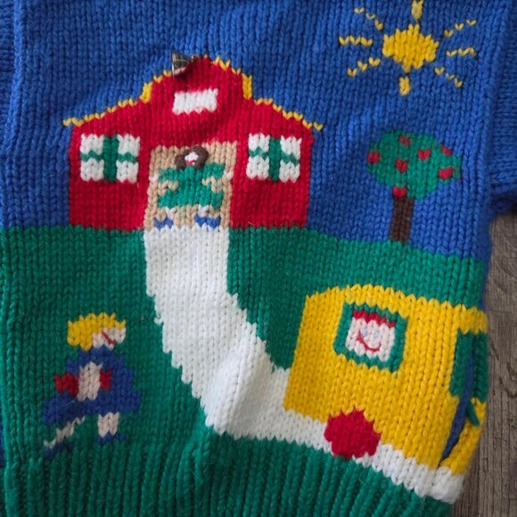 * VTG * Young Peoples' Shop Lord & Taylor Toddlers Schoolhouse Cardigan - Picture 3 of 4